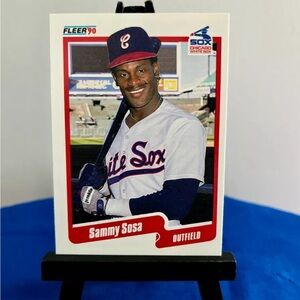 Sammy Sosa Rookie 2X ERROR #548 Fleer 1990 MINT